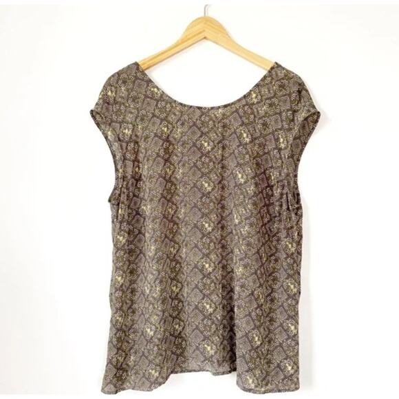 NEW Sejour Sheer Geometric Print Blouse 14W - Picture 1 of 5